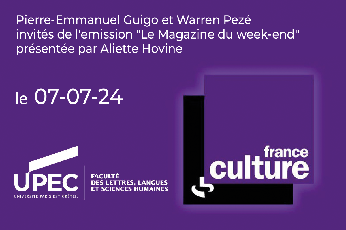 Pierre-emmanuel Guigo et Warren Peze invités France culture